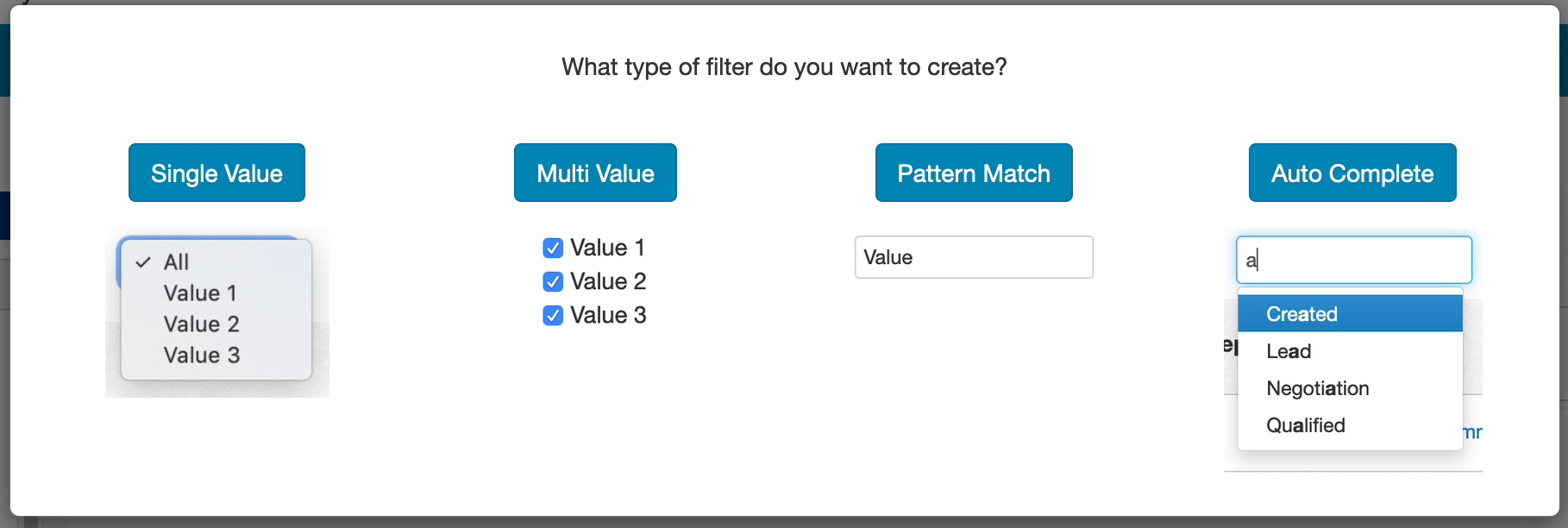 Auto Complete Filter Setup