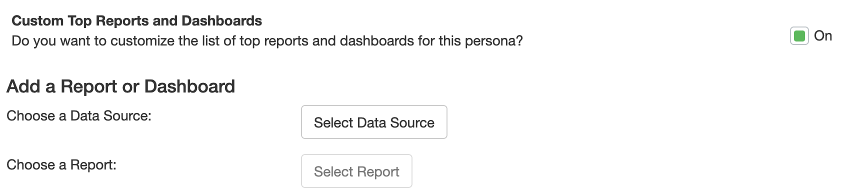 Custom Persona Top Reports and Dashboards