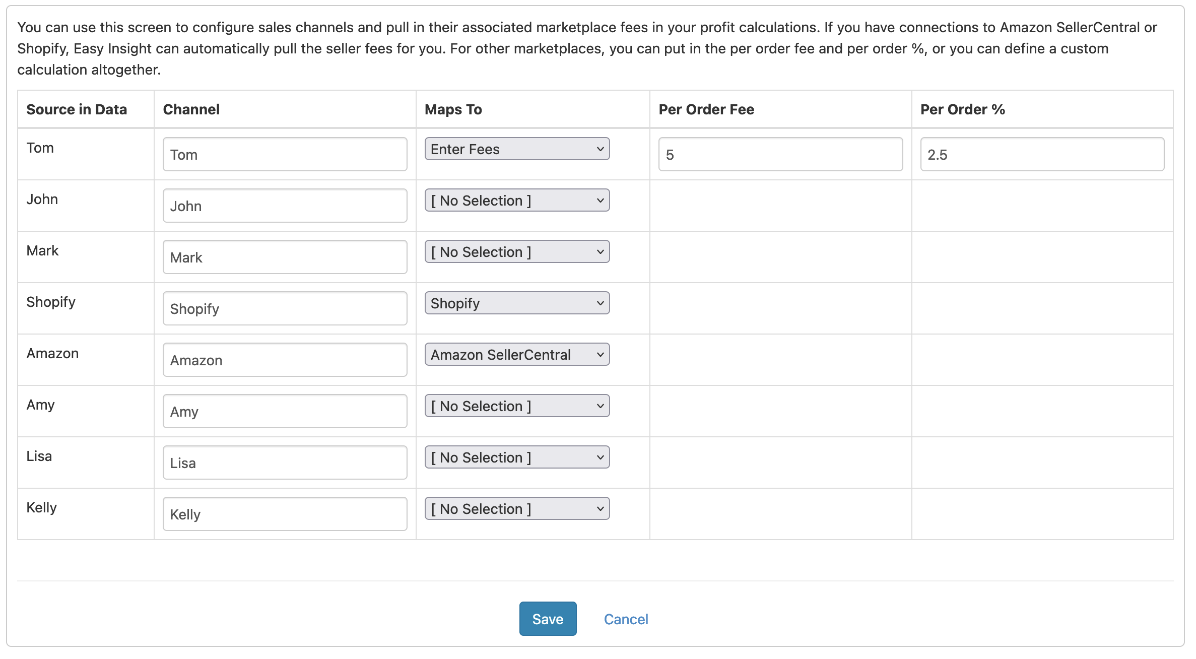 Channel Fees